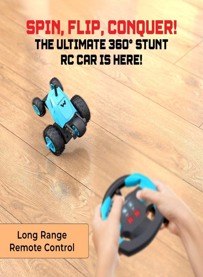 Mirana Warrior 360 Rotating Stunt RC Car | High Speed Remote Control Vehicle | USB Type-C Rechargeable Toy for Kids for Boys and Girls | Made in India (Sky Blue) - Image 5